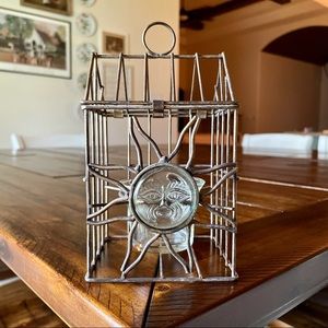 Rustic Whimsigoth Celestial Sun / Birdcage Candle Holder